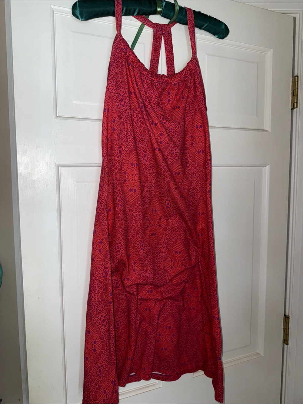 Prana Red Patterned Mini Dress